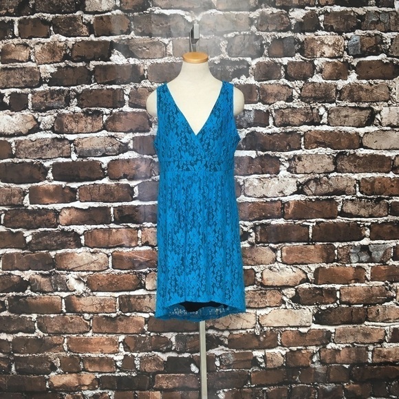 Mac + Jac Dress Teal Blue Lace Sleeeveless Midi XL - Picture 5 of 14